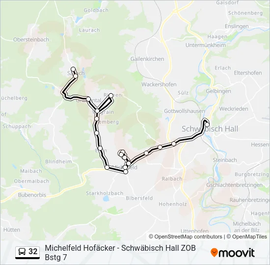 32 Bus Line Map