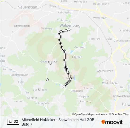 32 Bus Line Map