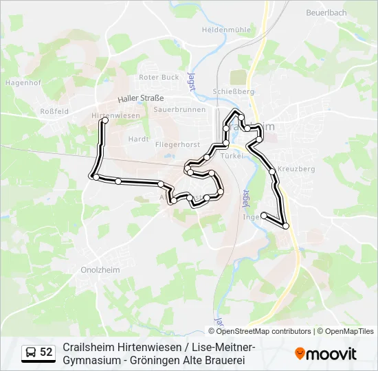 52 Bus Line Map