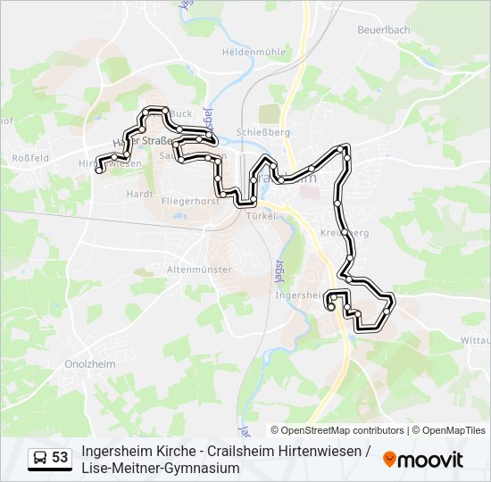 Автобус 53: карта маршрута