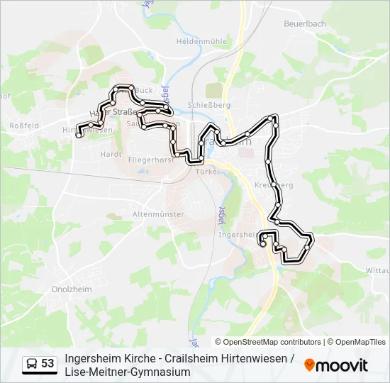53 Bus Line Map