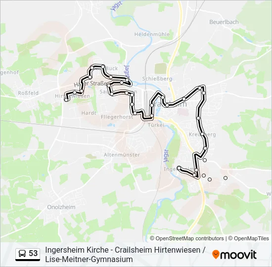 53 Bus Line Map