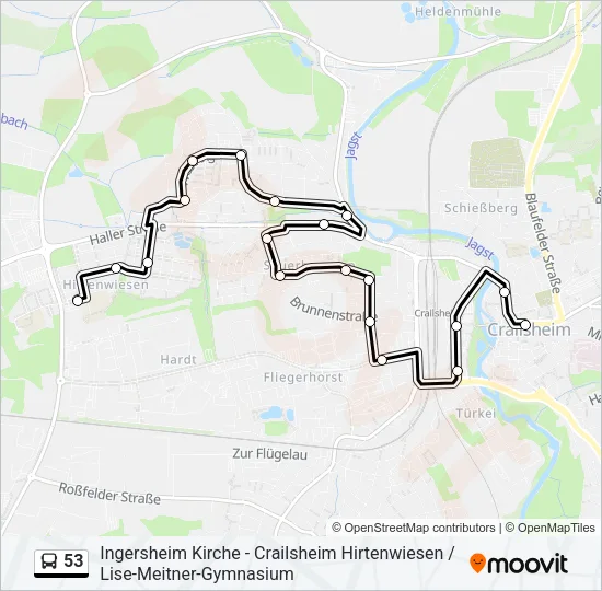 53 Bus Line Map