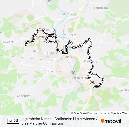 53 Bus Line Map