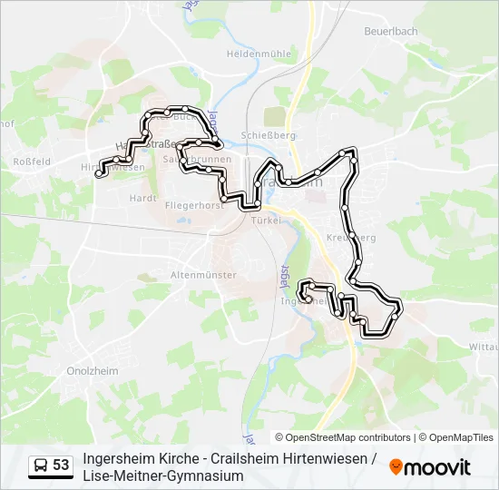 53 Bus Line Map