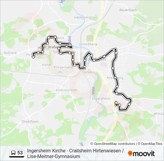 53 Bus Line Map