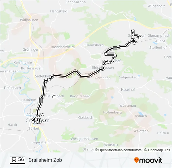 56 Bus Line Map