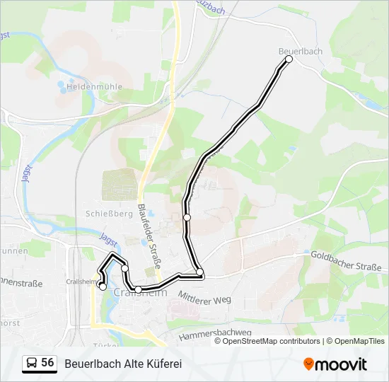 56 Bus Line Map