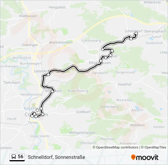 56 Bus Line Map