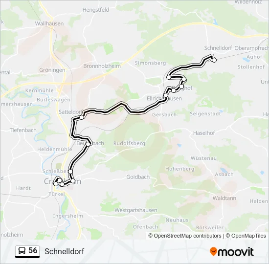 56 Bus Line Map