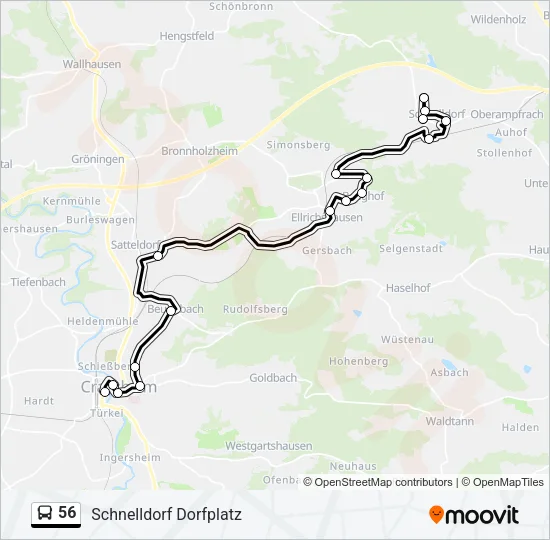56 Bus Line Map