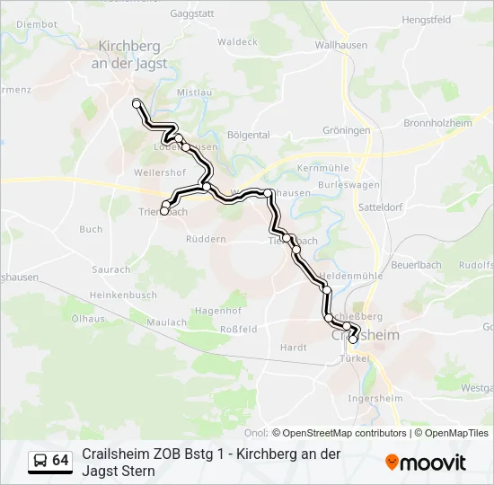 64 Bus Line Map