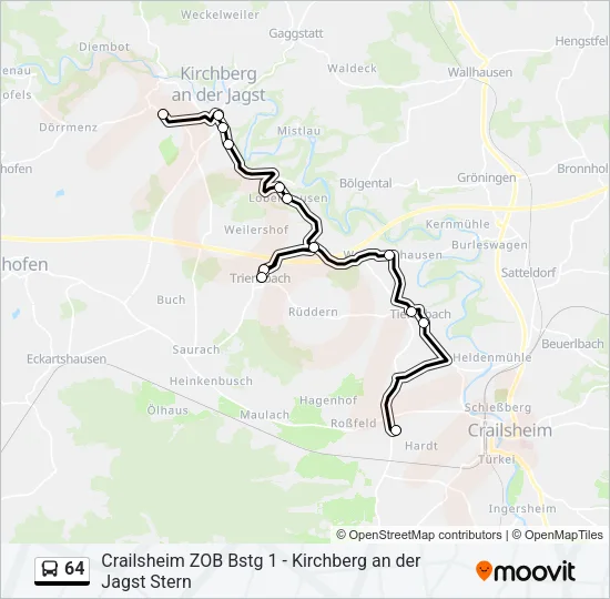 64 Bus Line Map