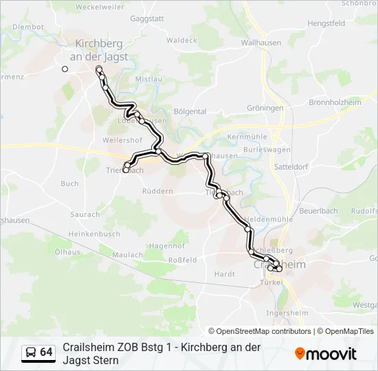 64 Bus Line Map