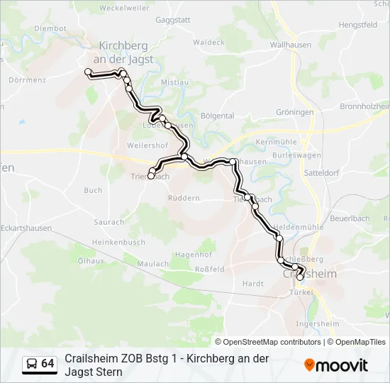 64 Bus Line Map