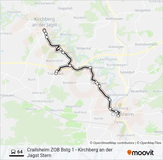 64 Bus Line Map