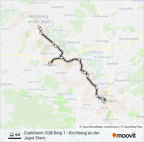 64 Bus Line Map