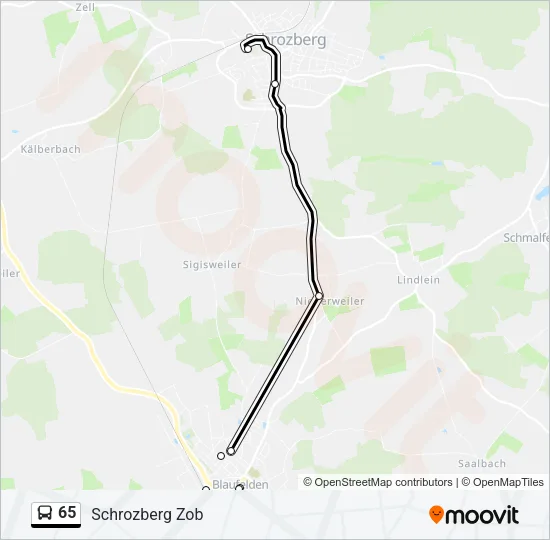 65 Bus Line Map