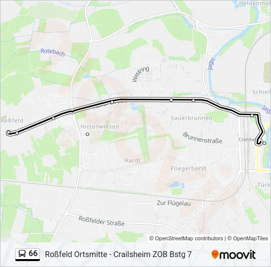 66 Bus Line Map