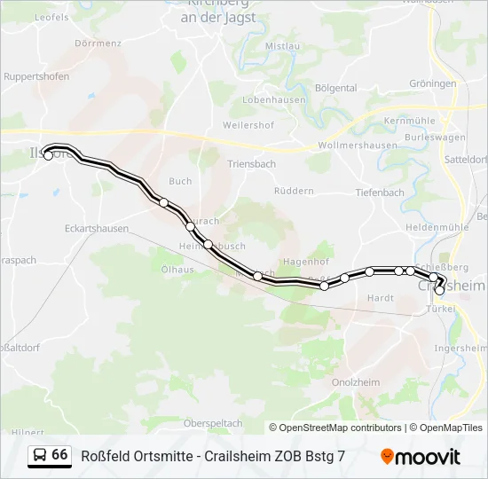 66 Bus Line Map