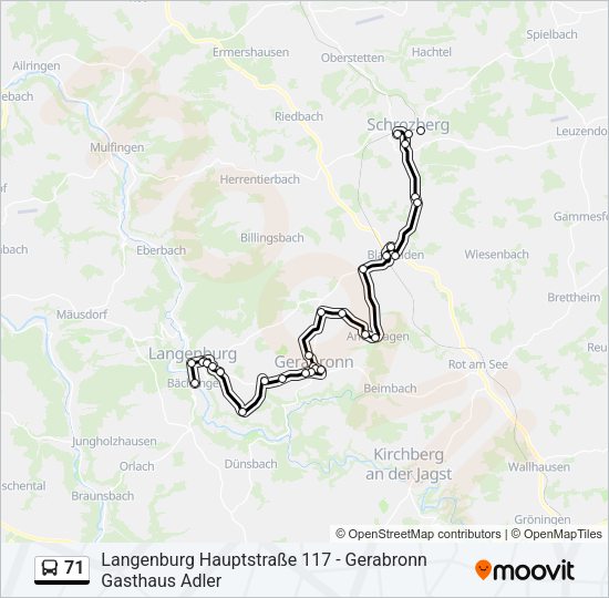 71 Bus Line Map