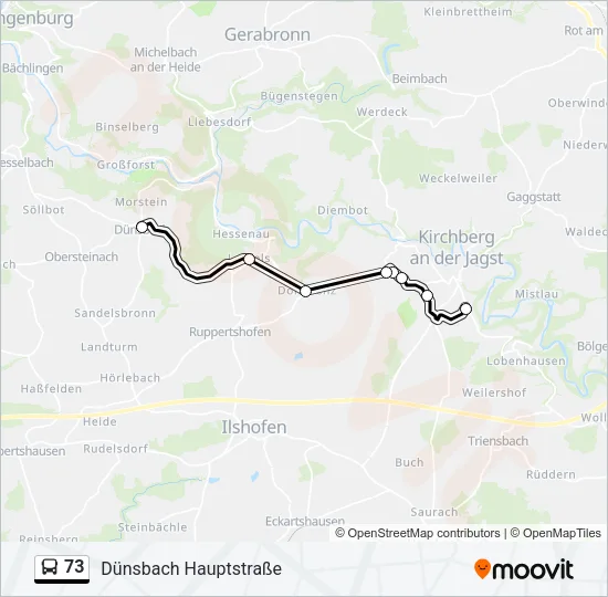 73 Bus Line Map