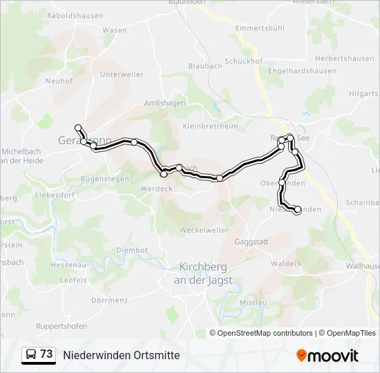 73 Bus Line Map