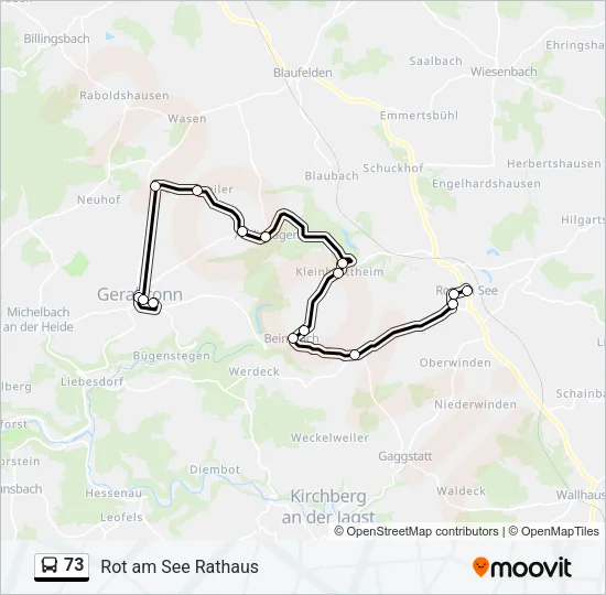 73 Bus Line Map