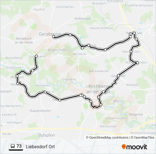73 Bus Line Map