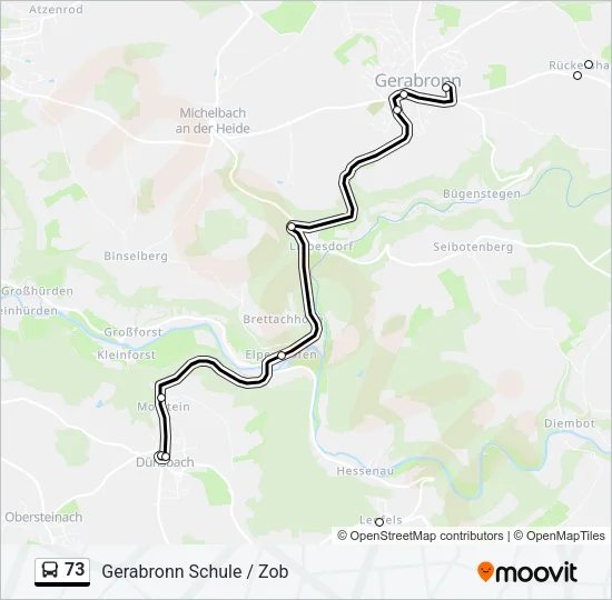 73 Bus Line Map