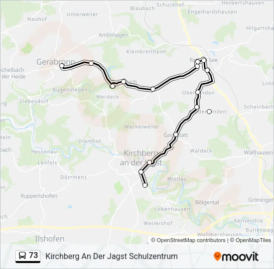 73 Bus Line Map