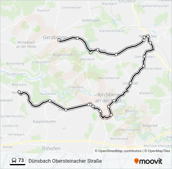 73 Bus Line Map