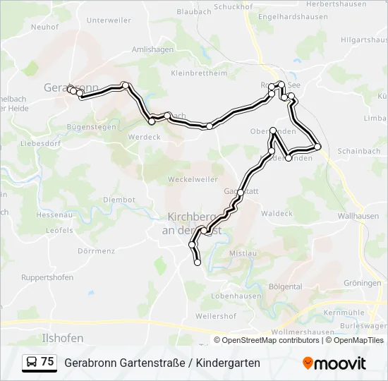 75 Bus Line Map
