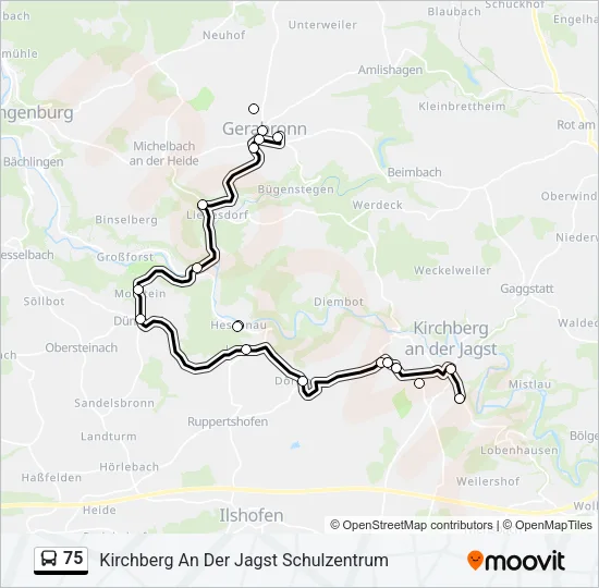 75 Bus Line Map