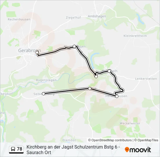 78 Bus Line Map