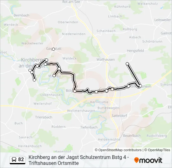 82 Bus Line Map