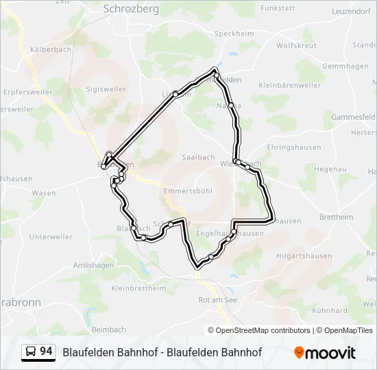 94 Bus Line Map