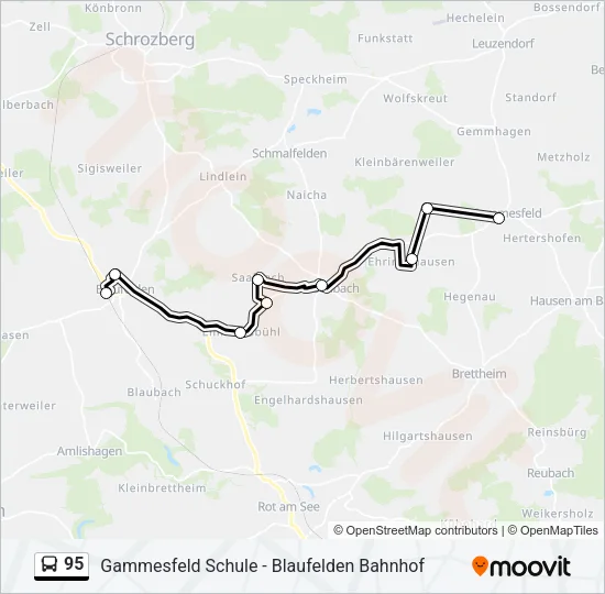 95 Bus Line Map