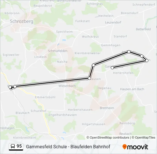 95 Bus Line Map