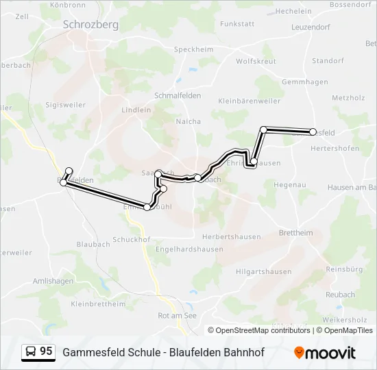 95 Bus Line Map