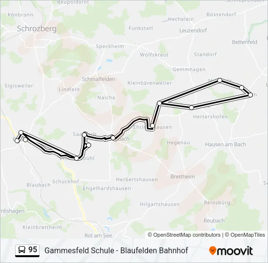 95 Bus Line Map