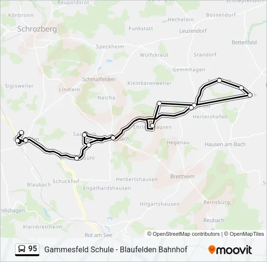 95 Bus Line Map