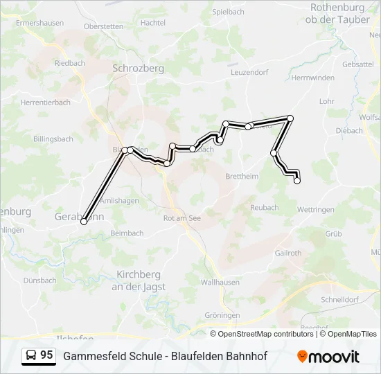 95 Bus Line Map