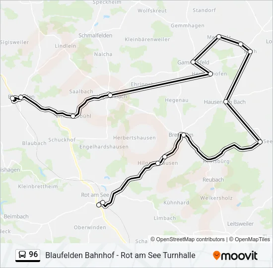 96 Bus Line Map