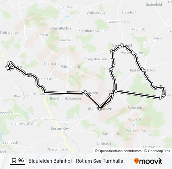 96 Bus Line Map