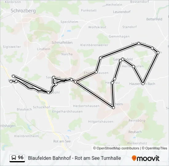 96 Bus Line Map