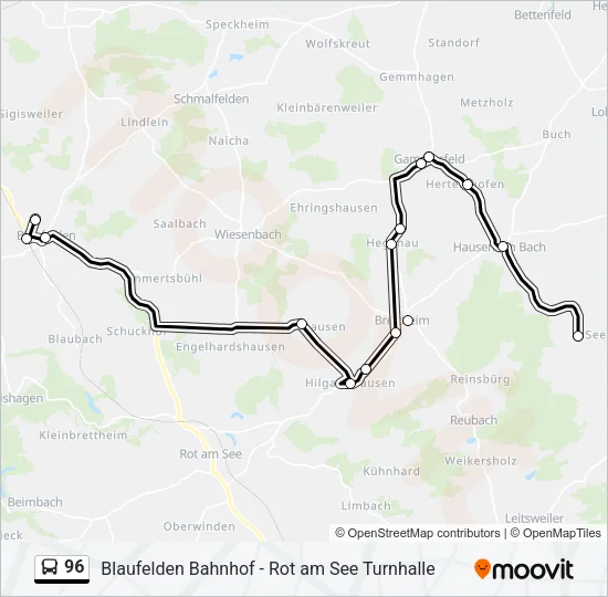 96 Bus Line Map