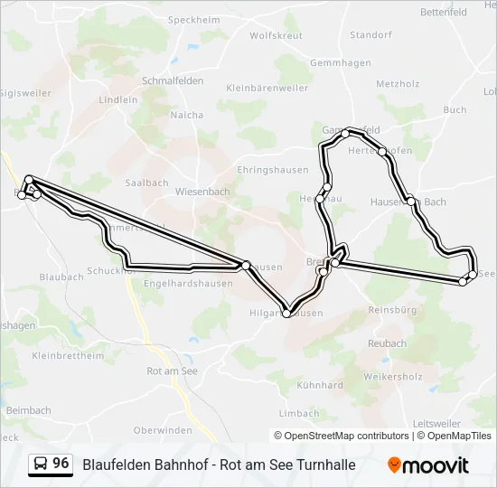 96 Bus Line Map