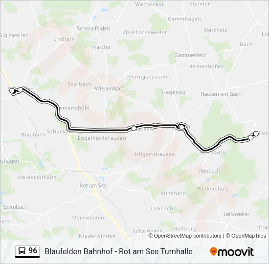 96 Bus Line Map