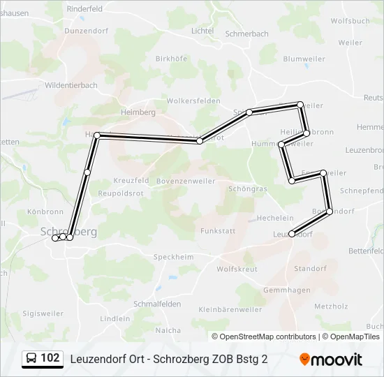 102 Bus Line Map